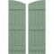 Ekena Millwork Americraft 5-Board (3 Batten) Wood Joined Board-n-Batten Shutters w/Ellipt Top, ARW401BE518X77TGH, PR ARW401BE518X77TGH - alternate 1